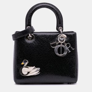 Dior Black Medium Ceramic Effect Deerskin Jeweled Swan Lady Dior, Satchels - Luxury Closet catalog