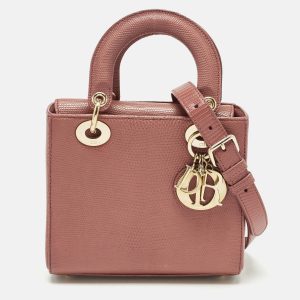 Dior Red Lizard Small Lady Dior Tote, Tote Handbags - Luxury Closet catalog