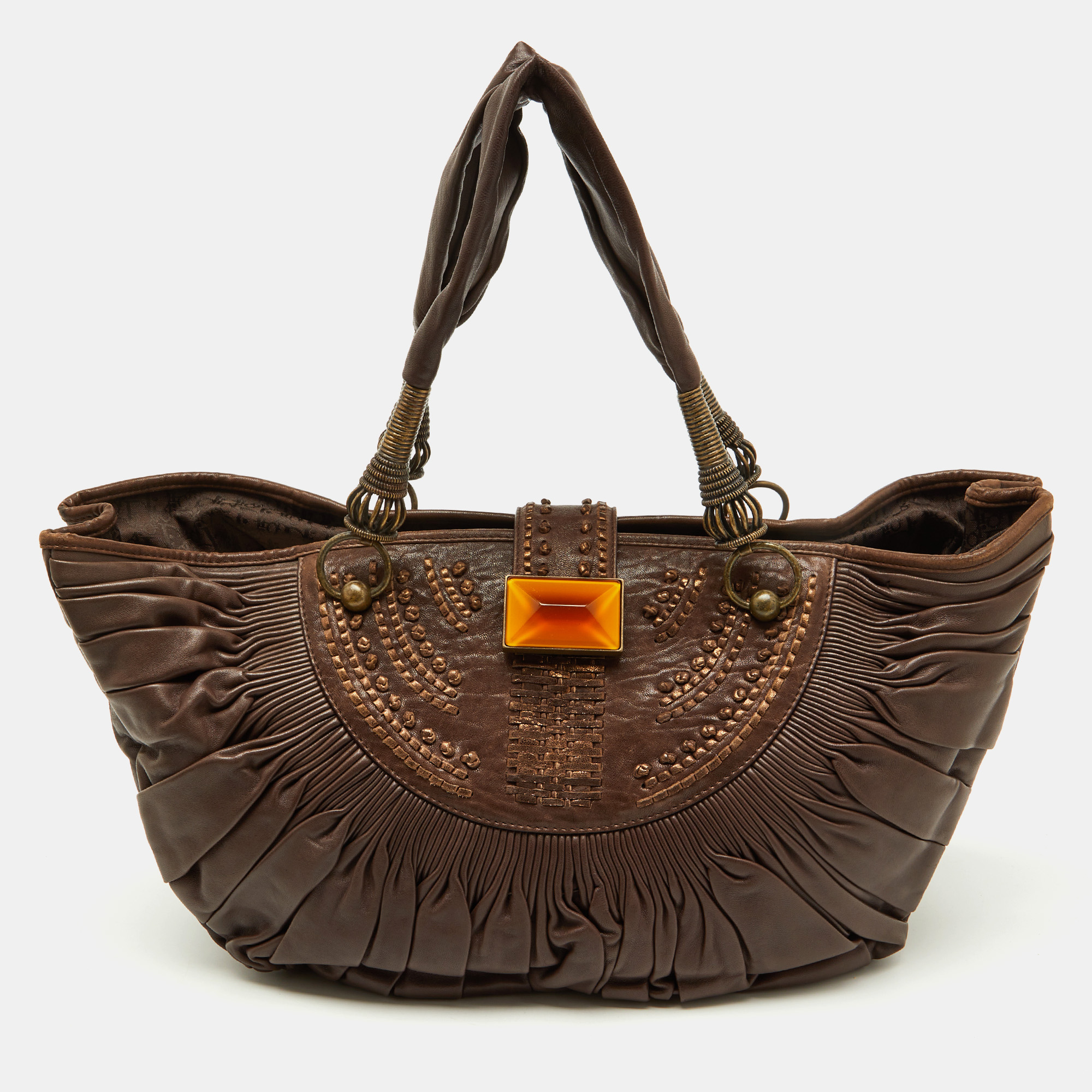 Dior Brown Pleated Leather Plisse Hobo, Shoulder Bags - Luxury Closet catalog
