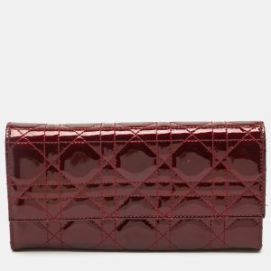 Dior Dark Red Cannage Patent Leather Lady Dior Wallet on Chain, Wallets & Money Clips - Luxury Closet catalog