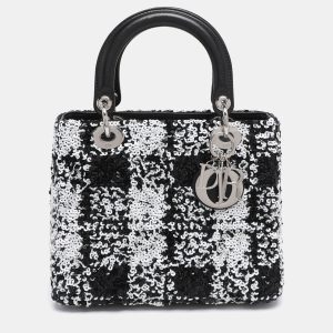 Dior Black/White Sequins and Leather Medium Lady Dior Tote, Tote Handbags - Luxury Closet catalog