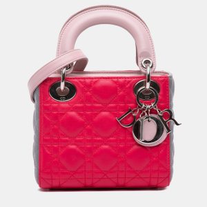 Dior Grey/Pink Mini Tricolor Lambskin Cannage Lady Dior, Satchels - Luxury Closet catalog