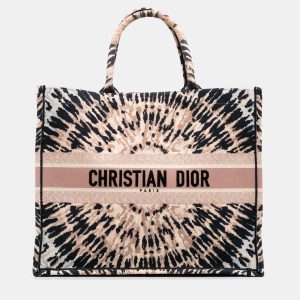 Dior Brown Large Embroidered Canvas Tie Dye Book Tote, Tote Handbags - Luxury Closet catalog