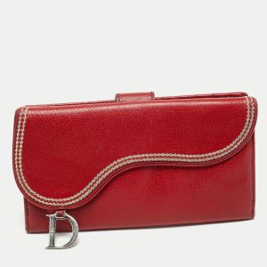 Dior Dark Red Leather Saddle Long Wallet, Wallets & Money Clips - Luxury Closet catalog