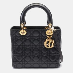 Dior Lady Dior Cannage Black Leather Shoulder Bag, Satchels - Luxury Closet catalog
