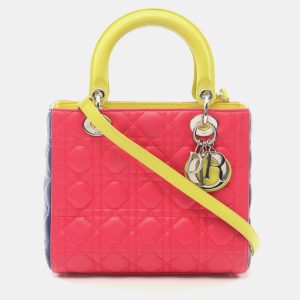 Dior Lady Dior Pink Green Blue Leather Shoulder Bag, Satchels - Luxury Closet catalog