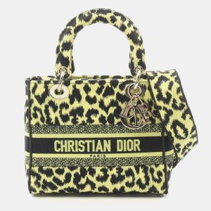 Christian Dior Lady D-Lite Medium Green Black Canvas Handbag, Satchels - Luxury Closet catalog