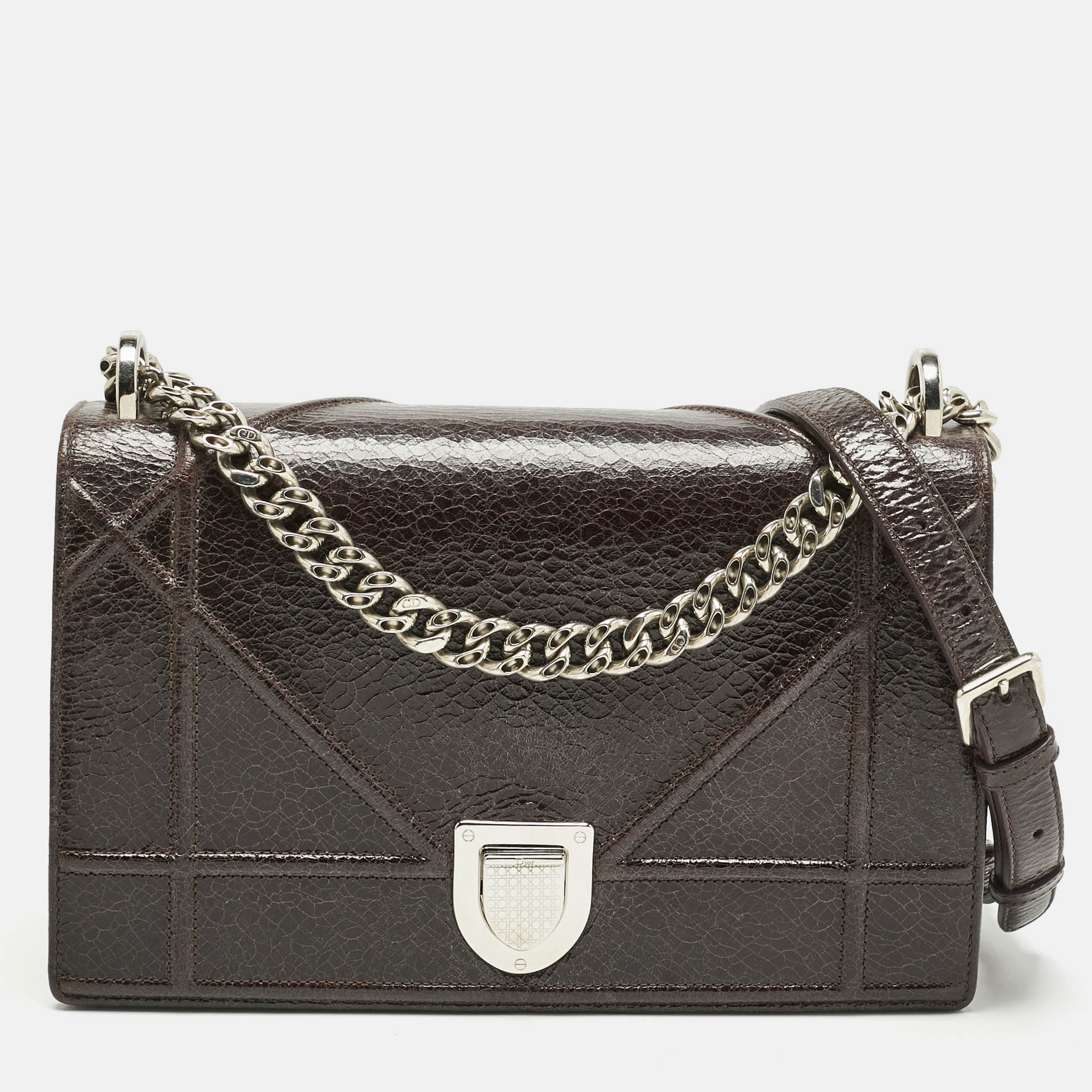 Dior Cacao Patent Leather Medium Diorama Shoulder Bag, Shoulder Bags - Luxury Closet catalog
