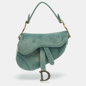 Dior Green Velvet Mini Saddle Bag, Shoulder Bags - Luxury Closet catalog