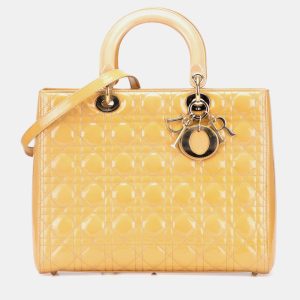 Dior Beige Large Patent Cannage Lady Dior, Satchels - Luxury Closet catalog
