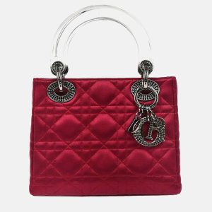 Christian Dior Lady Dior Bordeaux Satin Rhinestone Handbag, Satchels - Luxury Closet catalog