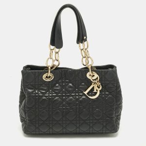 Dior Black Cannage Leather Small Soft Lady Dior Tote, Tote Handbags - Luxury Closet catalog