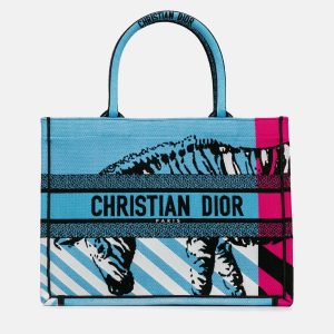 Dior D Jungle Pop Book Tote Blue Medium Multicolor Canvas Tote Bag, Tote Handbags - Luxury Closet catalog