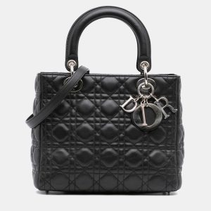 Dior Black Medium Lambskin Cannage Lady Dior, Satchels - Luxury Closet catalog