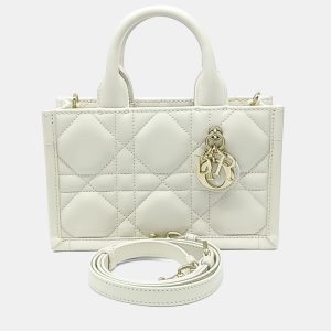Dior White Leather Cannage Book Tote Bag Mini, Tote Handbags - Luxury Closet catalog