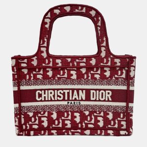Dior Red Fabric Oblique Mini Book Tote Bag, Tote Handbags - Luxury Closet catalog