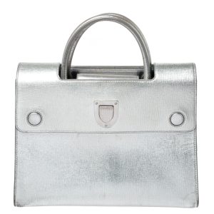 Dior Metallic Silver Leather Medium Diorever Bag, Tote Handbags - Luxury Closet catalog