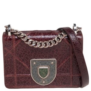 Dior Burgundy Ceramic Effect Leather Diorama Club Shoulder Bag, Shoulder Bags - Luxury Closet catalog
