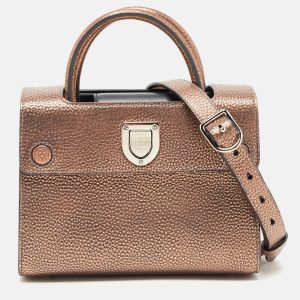 Dior Bronze Leather Mini Diorever Tote, Tote Handbags - Luxury Closet catalog