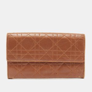 Dior Brown Cannage Leather Double Flap Continental Wallet, Wallets & Money Clips - Luxury Closet catalog
