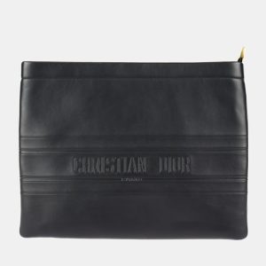 Dior Black Leather Strip Pouch, Clutches & Special Occasion Bags - Luxury Closet catalog
