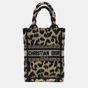 Christian Dior Beige Embroidery Canvas Mini Book Tote Phone Bag, Tote Handbags - Luxury Closet catalog
