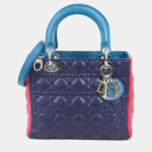 Dior Tricolour Leather Medium Lady Dior Top Handle Bag, Tote Handbags - Luxury Closet catalog