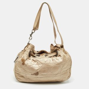 Dior Beige Cannage Nylon and Leather Drawstring Bag, Shoulder Bags - Luxury Closet catalog