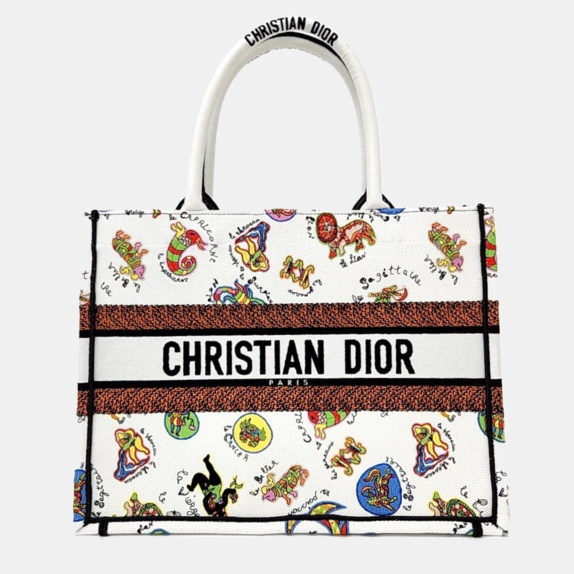 Dior White/Multicolor Canvas Book Tote Bag, Tote Handbags - Luxury Closet catalog