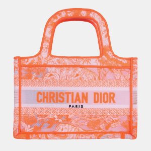 Dior Neon Orange Canvas Mini Book Tote Bag, Tote Handbags - Luxury Closet catalog