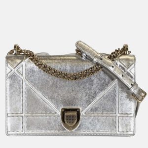 Dior Silver Leather Medium Diorama Shoulder Bag, Shoulder Bags - Luxury Closet catalog