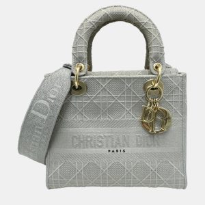 Dior Grey Canvas Medium Cannage Lady D-Lite Tote Bag, Tote Handbags - Luxury Closet catalog