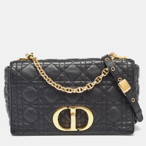 Dior Black Cannage Leather Medium Caro Shoulder Bag, Shoulder Bags - Luxury Closet catalog