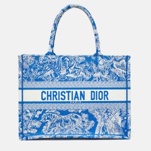 Dior Blue/White Embroidered Canvas Medium Toile de Jouy Book Tote, Tote Handbags - Luxury Closet catalog