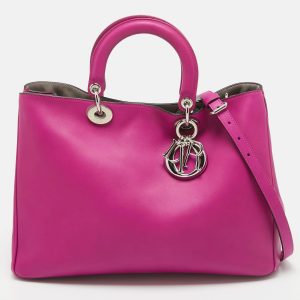 Dior Fuchsia Leather Large Diorissimo Shopper Tote, Tote Handbags - Luxury Closet catalog