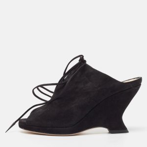 Dior Black Suede Wedge Lace Up Sandals Size 37, Sandals - Luxury Closet catalog