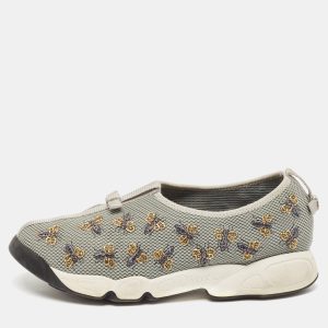 Dior Grey Mesh Fusion Bee Embellished Slip On Sneakers Size 39.5, Athletic Shoes & Sneakers - Luxury Closet catalog