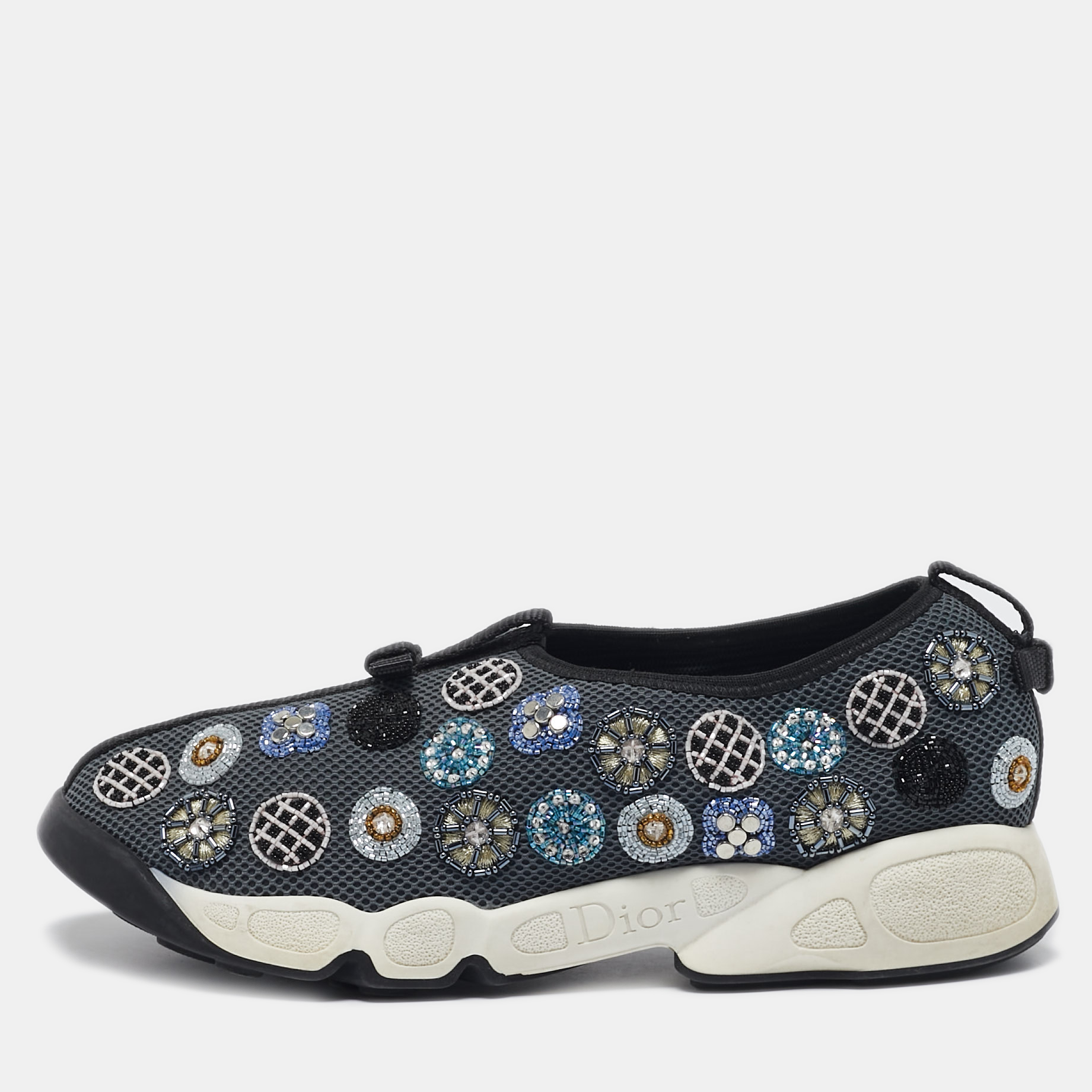 Dior Grey Mesh Crystal Embellished Fusion Slip On Sneakers Size 38.5, Athletic Shoes & Sneakers - Luxury Closet catalog