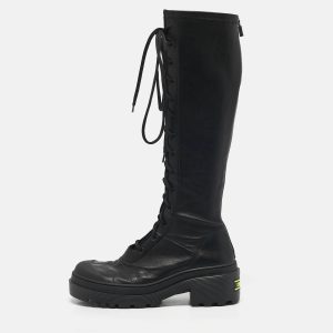 Dior Black Leather Lace Up Combat Boots Size 38, Boots - Luxury Closet catalog