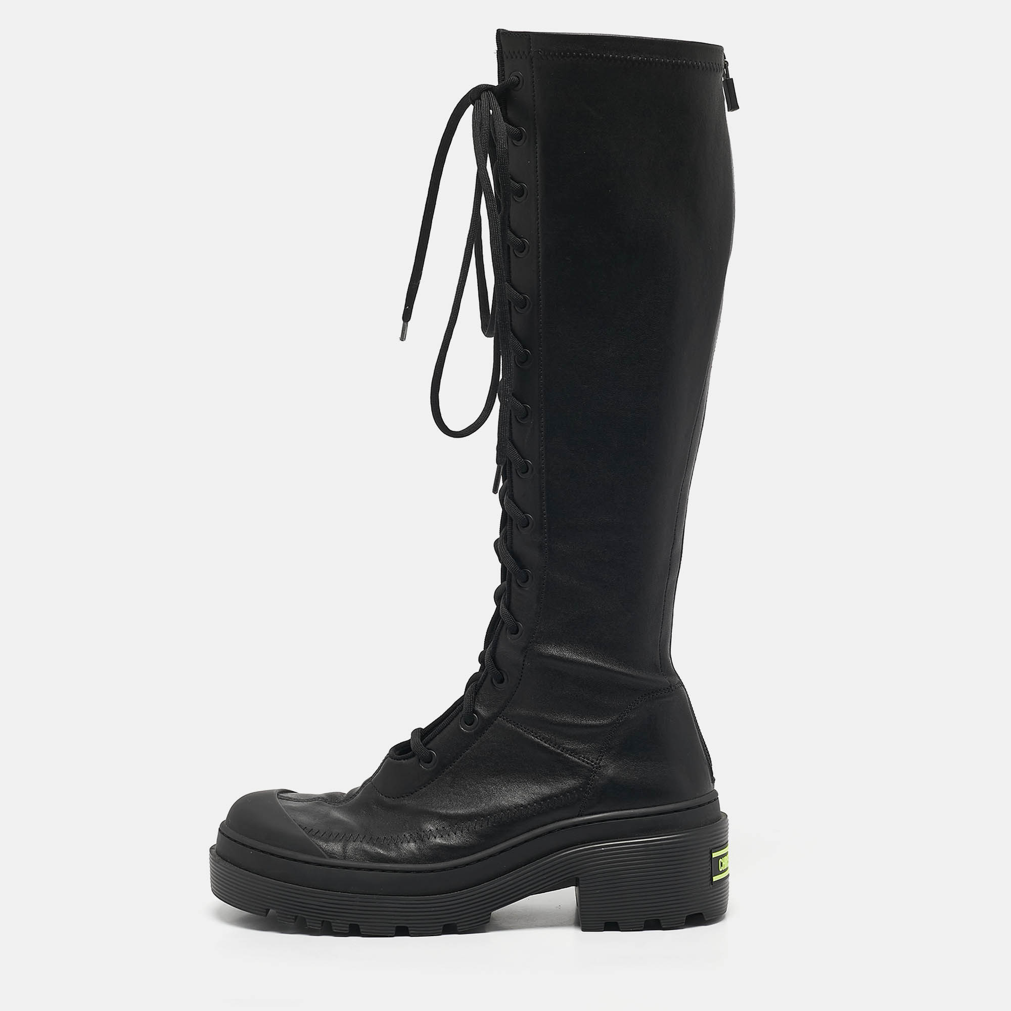 Dior Black Leather Lace Up Combat Boots Size 38, Boots - Luxury Closet catalog