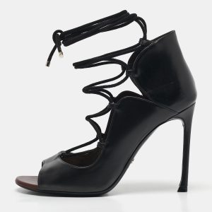 Dior Black Leather Petale Open Toe Pumps Size 37.5, Pumps - Luxury Closet catalog