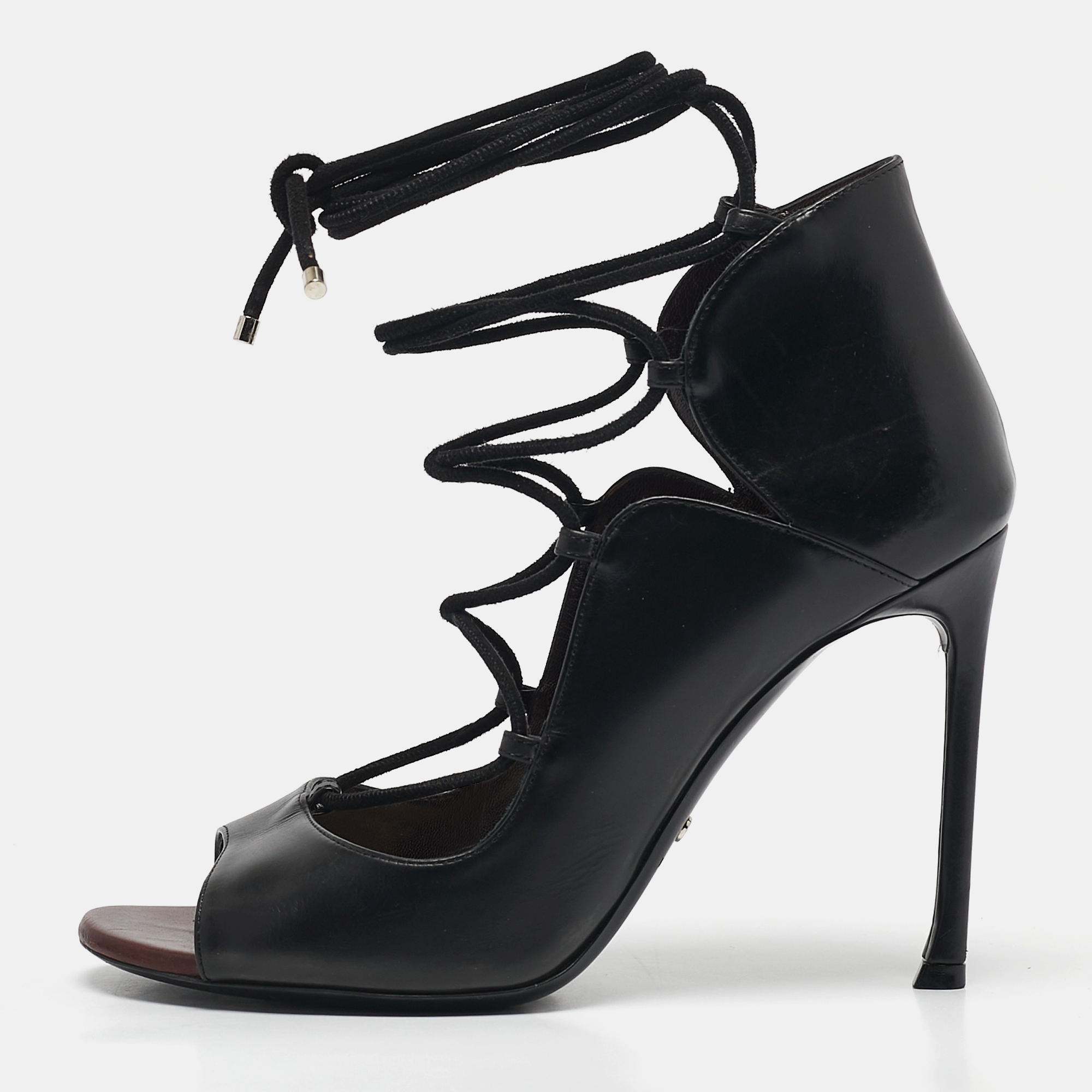 Dior Black Leather Petale Open Toe Pumps Size 37.5, Pumps - Luxury Closet catalog
