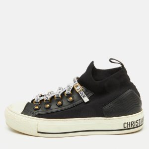 Dior Black Knit Fabric and Leather Walk'n'Dior Sneakers Size 38, Athletic Shoes & Sneakers - Luxury Closet catalog