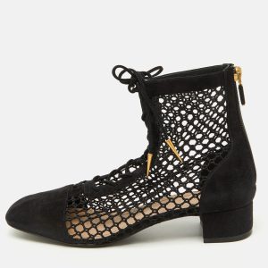 Dior Black Suede and Mesh Naughtily-D Ankle Boots Size 37, Boots - Luxury Closet catalog