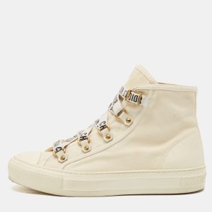Dior White Canvas Walk'n'Dior High Top Sneakers Size 39.5, Athletic Shoes & Sneakers - Luxury Closet catalog