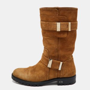 Dior Brown Suede Mid Calf Length Boots Size 35, Boots - Luxury Closet catalog