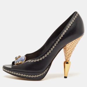Dior Black Leather Bow Detail Peep Toe Pumps Size 36, Pumps - Luxury Closet catalog