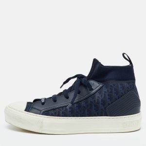 Dior Navy Blue Knit Fabric and Leather Walk'n'Dior Mid Sneakers Size 39, Athletic Shoes & Sneakers - Luxury Closet catalog