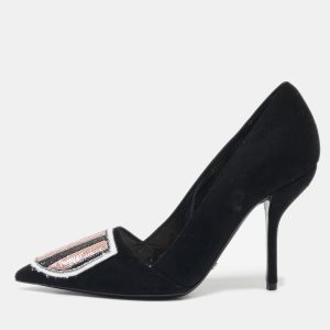 Dior Black Suede Sequins Crest Pumps Size 35, Pumps - Luxury Closet catalog