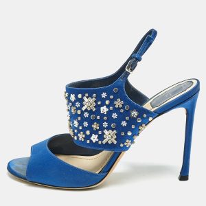 Dior Blue Satin Embellished Slingback Sandals Size 41, Sandals - Luxury Closet catalog